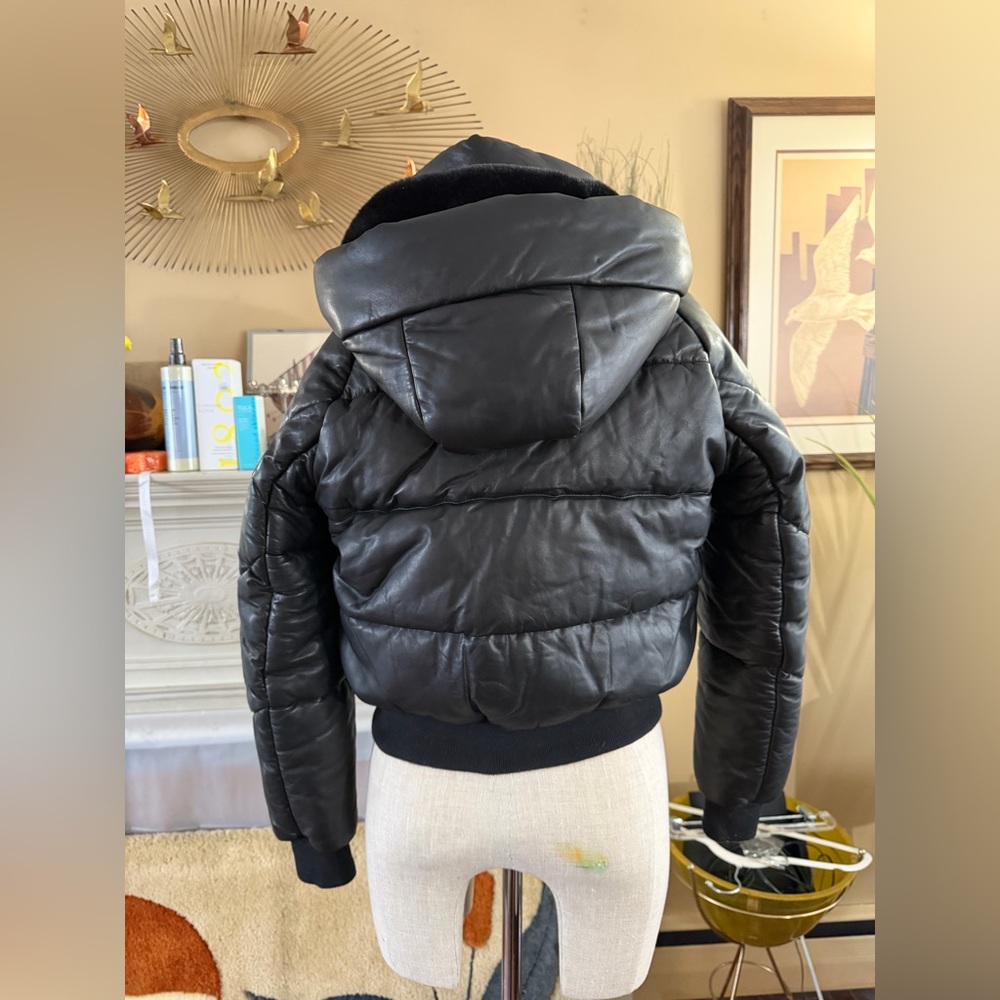Quince 100% Leather Puffer Jacket in black size S - Picture 11 of 16